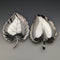 British Vintage Silver Plate Leaf Shaped Dish Pair
